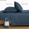 600 TC Queen Size Sheets Set - 100% Cotton Sheets Queen Size, Ultra Soft Fully Elasticized, Mercerized Cotton, Sateen Weave Soft & Comfy, Luxury Hotel Style Thick Sheets Queen Size - Dark Denim - Image 2