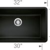 BLANCO Precis Super Single Kitchen Sink, Coal Black - Image 6