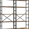 Shintenchi 2 Pieces 5 Tiers Bookshelf, Classically Tall Bookcase Shelf, Industrial Book Rack, Modern Book Holder in Bedroom/Living Room/Home/Office, Storage Rack Shelves for Books/Movies-Rustic Brown - Image 7