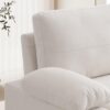 75" Couch for Living Room,3 Seater Sofa,Linen Fabric Deep Seat Couches with Upholstered Cushion and Storage Armrests for Small Space, Apartment(Beige) - Image 7