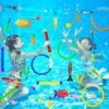 YUJUN 35PCS Pool Diving Swimming Toys, Summer Underwater Game Toys with Pool Fishes Dive Sticks Rings Gems Storage Bag for Kids Swim Birthday Party Favors - Image 5