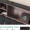 YITAHOME Queen Floating Bed Frame with Charging Station,LED Bed Frame with RGB Lighting and Headboard Storage,PU Upholstered Platform Bed Frame,Box Spring Not Required，Black - Image 3