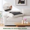 75" Couch for Living Room,3 Seater Sofa,Linen Fabric Deep Seat Couches with Upholstered Cushion and Storage Armrests for Small Space, Apartment(Beige) - Image 6