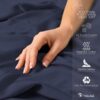 URBANHUT 1000 Thread Count Queen Sheet Set Egyptian Cotton Sheets, Long Staple Soft & Breathable, 4 Pc Bed Sheet Sets for Queen Size Bed, Luxury Hotel Sateen Sheets Fits 16" Deep Pocket - Navy Blue - Image 6
