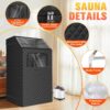 Upgraded Portable Steam Sauna, Portable Sauna Box for Home, Home Sauna Tent Full Body, 1200W 3L Steam Generator, 99 Minute Timer, Folding Chair, Remote Control Included(Black) - Image 6