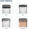 NINESTARS DZT-50-28 Automatic Touchless Motion Sensor Rectangular Trash Can, 13 Gal, Black Trim - Image 3