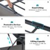 AMERLIFE King Size Lift Up Storage Bed Frame, 45.1" LED Bed Frame with 2 Side Shelves & Bookcase Headboard, Farmhouse Wood Platform Bed with Charging Station, No Box Spring Needed, Black - Image 8