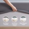 Nestl Split King Sheets for Adjustable Beds - 5 Piece Split King Sheets Set, Deep Pocket, Hotel Luxury, Extra Soft, Breathable and Cooling, Dark Grey Split King Bed Sheets - Image 9