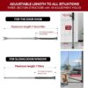 AceMining Upgraded Door Security Bar & Sliding Patio Bar, Heavy Duty Stoppers Adjustable Jammer for Home, Apartment, Travel (1 Pack,Grey) - Image 3