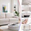 75" Couch for Living Room,3 Seater Sofa,Linen Fabric Deep Seat Couches with Upholstered Cushion and Storage Armrests for Small Space, Apartment(Beige) - Image 4