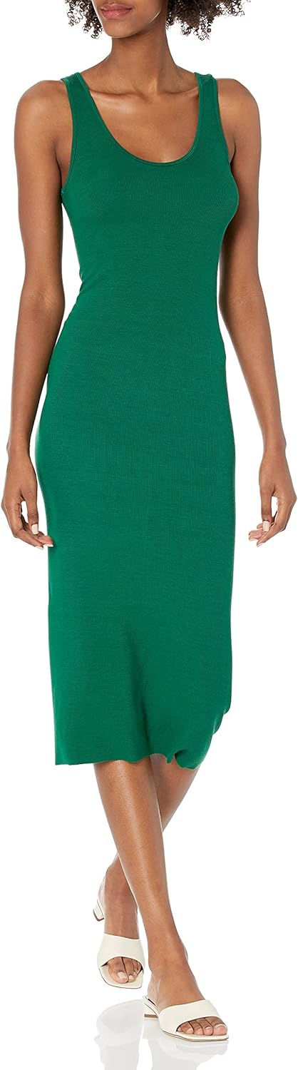 Enza Costa Women's Stretch Silk Rib Tank Midi Dress
