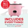 DASH Mini Rice Cooker Steamer with Removable Nonstick Pot, Keep Warm Function & Recipe Guide, Half Quart, for Soups, Stews, Grains & Oatmeal - Pink - Image 6