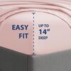 Cathay Home Essentials Ultra Soft Hypoallergenic Wrinkle Resistant Double Brushed Microfiber Bedding Sheet Set, Blush, 4 pcs, Full - Image 2