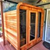 Customize Outdoor Sauna 6-10 Person, Canadian Pine, Hemlock, Red Cedar Sauna, with Porch Option, Glass Window Option, Wood Burning Stove or Harvia Heater with Rocks, Extra Large Home Sauna (0-195 °F) - Image 5