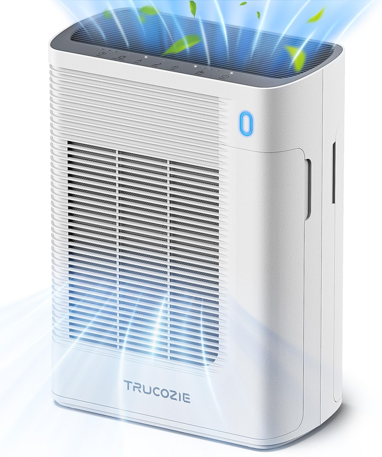 Air Purifier for Home Large Room Bedroom Up to 1937 Ft² in 1 Hr With Double-sided Air Inlet, Air Quality and Light Sensors, HEPA Sleep Mode for Allergies, Dust, Smoke, Pet Hair, White