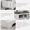 18" Farmhouse Nightstand with Charging Station,End Table with 2 Drawers Storage,Side Table,Bedside Cabinet for Bedroom,Living Room,White - Image 4