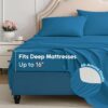 Twin Sheets Set, 3 Pieces Hotel Luxury Soft Microfiber Bed Sheets Set, Up to 16" Deep Pockets, Oeko-Tex Sheets with Elastic, Breathable, Wrinkle Free (Peacock Blue,Twin) - Image 2