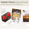 Tiny Land Play Kitchen for Kids, Wooden Kids Play Kitchen Playset Chef Pretend Play Set for Toddlers with Real Lights & Sounds, Toys Kitchen with 18 Pcs Toy Food & Cookware Accessories - Image 3