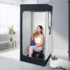 COSVALVE Portable Steam Saunas, at Home Sauna Full Size, Personal Steam Sauna Box, 4L & 1600W Steam Generator, Remote Control, Timer, Foldable Chair, 31.5''*31.5''*70.87''H - Image 6