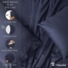 URBANHUT 1000 Thread Count Queen Sheet Set Egyptian Cotton Sheets, Long Staple Soft & Breathable, 4 Pc Bed Sheet Sets for Queen Size Bed, Luxury Hotel Sateen Sheets Fits 16" Deep Pocket - Navy Blue - Image 5