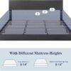 Allewie King Size Bed Frame with Adjustable Headboard, Faux Leather Platform Bed with Wood Slats, Heavy Duty Mattress Foundation, No Box Spring Needed, Noise-Free, Easy Assembly, Black - Image 7