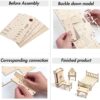 LOVEINUSA DIY Wooden Dollhouse Furniture Set, 3D Puzzle Miniature Room Accessories, Natural Wood - Image 4