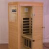Infrared Sauna Home Sauna Box 1 Person Far Infrared Indoor Sauna Hemlock Mini Single Person Sauna for Home with LCD Display & Bluetooth on The Left of The Indoor Sauna Room, Natural - Image 2