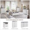 18" Farmhouse Nightstand with Charging Station,End Table with 2 Drawers Storage,Side Table,Bedside Cabinet for Bedroom,Living Room,White - Image 8