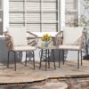 YITAHOME 3-Piece Outdoor Wicker Patio Conversation Bistro Set, All-Weather Furniture Set with Table & Cushions, Outdoor Sectional Sofa for Balcony, Backyard, Deck, Beige - Image 2
