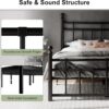 Feonase Queen Metal Platform Bed Frame with Victorian Classic Iron-Art Headboard & Footboard, Steel Slats Support, 12" Under Bed Storage, No Box Spring Needed, Noise-Free, Black - Image 4