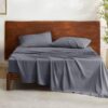 Bedsure Cooling Queen Sheet Set, Blend of Rayon Derived from Bamboo Sheets, Breathable Soft & Silky, GentleSoft™ Hotel Luxury Bedding Set, Deep Pocket Bedsheets for Hot Sleepers - Dimgray - Image 7
