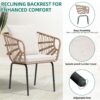 YITAHOME 3-Piece Outdoor Wicker Patio Conversation Bistro Set, All-Weather Furniture Set with Table & Cushions, Outdoor Sectional Sofa for Balcony, Backyard, Deck, Beige - Image 4