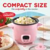 DASH Mini Rice Cooker Steamer with Removable Nonstick Pot, Keep Warm Function & Recipe Guide, Half Quart, for Soups, Stews, Grains & Oatmeal - Pink - Image 2