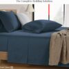 600 TC Queen Size Sheets Set - 100% Cotton Sheets Queen Size, Ultra Soft Fully Elasticized, Mercerized Cotton, Sateen Weave Soft & Comfy, Luxury Hotel Style Thick Sheets Queen Size - Dark Denim - Image 4