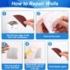 Drywall Repair Kit, Drywall Patch Repair Kit with 8.8OZ White Wall Repair Putty, Scraper Sandpapers Gloves for Heavy Duty Plaster Wall Repair, Easy to Fill Holes in Home Wall & Quick Repair Crack - Image 6