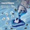 Pool Vacuum for Above Ground Pool with a Telescopic Pole, Running time up to 1H, T403 Handheld Rechargeable Pool Cleaner with Powerful Suction up to 18.5 gallons/min, Ideal for Leaves, Debris - Image 2