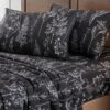 HYPREST Grey Black Sheets King,Deep Pocket Sheets, 1800 Thread Count Pattrn Bed Sheets Soft Breathable Cute Printed Boho Farmhouse Bed Sheets, Oeko-Tex Certificated- Up to 18 Inch - Image 5