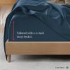 600 TC Queen Size Sheets Set - 100% Cotton Sheets Queen Size, Ultra Soft Fully Elasticized, Mercerized Cotton, Sateen Weave Soft & Comfy, Luxury Hotel Style Thick Sheets Queen Size - Dark Denim - Image 7