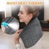 Heating Pad-Electric Heating Pads for Back,Neck,Abdomen,Moist Heated Pad for Shoulder,Knee,Hot Pad for Arms and Legs,Dry&Moist Heat & Auto Shut Off(Charcoal Gray, 12''×24') - Image 4