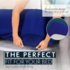 HC COLLECTION Queen Sheet Set, 4 pc Bed Sheets & Pillowcases Set - Machine Washable for Easy Care - Soft & Breathable All Season Microfiber Sheets with Deep Pockets - Royal Blue - Image 5