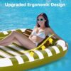 Pool Wave Inflatable Pool Lounger Floats, 80" x 66" Large Tanning Bed for Adult Kids, Outdoor Sun Bathing Floating Blow up Raft W/Pillow, Spray Water Mat, Summer Beach Lake Family Party Gift - Green - Image 4