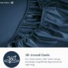 600 TC Queen Size Sheets Set - 100% Cotton Sheets Queen Size, Ultra Soft Fully Elasticized, Mercerized Cotton, Sateen Weave Soft & Comfy, Luxury Hotel Style Thick Sheets Queen Size - Dark Denim - Image 6