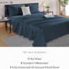 600 TC Queen Size Sheets Set - 100% Cotton Sheets Queen Size, Ultra Soft Fully Elasticized, Mercerized Cotton, Sateen Weave Soft & Comfy, Luxury Hotel Style Thick Sheets Queen Size - Dark Denim - Image 3