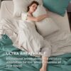 Bedsure Cotton Percale King Size Sheet Sets - 100% Cotton Bed Set for King Size Bed, Breathable & Crirsp Soft Sheets, Deep Pocket Up to 16 Inches, Bedding Bedsheets & Pillowcases, White - Image 3