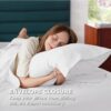Bedsure Cotton Percale King Size Sheet Sets - 100% Cotton Bed Set for King Size Bed, Breathable & Crirsp Soft Sheets, Deep Pocket Up to 16 Inches, Bedding Bedsheets & Pillowcases, White - Image 6