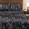 HYPREST Grey Black Sheets King,Deep Pocket Sheets, 1800 Thread Count Pattrn Bed Sheets Soft Breathable Cute Printed Boho Farmhouse Bed Sheets, Oeko-Tex Certificated- Up to 18 Inch - Image 4