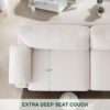 75" Couch for Living Room,3 Seater Sofa,Linen Fabric Deep Seat Couches with Upholstered Cushion and Storage Armrests for Small Space, Apartment(Beige) - Image 3
