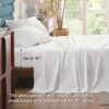 Bedsure Cotton Percale King Size Sheet Sets - 100% Cotton Bed Set for King Size Bed, Breathable & Crirsp Soft Sheets, Deep Pocket Up to 16 Inches, Bedding Bedsheets & Pillowcases, White - Image 7