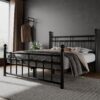 Feonase Queen Metal Platform Bed Frame with Victorian Classic Iron-Art Headboard & Footboard, Steel Slats Support, 12" Under Bed Storage, No Box Spring Needed, Noise-Free, Black - Image 7