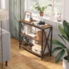 Sofa Table, Industrial Console Table, 3-Tier Narrow Side Table with Open Shelves, Foyer Table for Entryway, Hallway, Kitchen, Living Room and Bedroom, Easy Assembly, Rustic Brown CTHR8001Z - Image 4